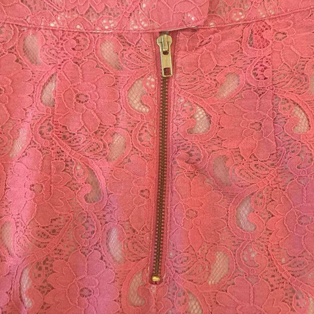 H&M Conscious Collection Women's Salmon Pink Lace Lined Pencil Skirt | Size 4 - Picture 5 of 9
